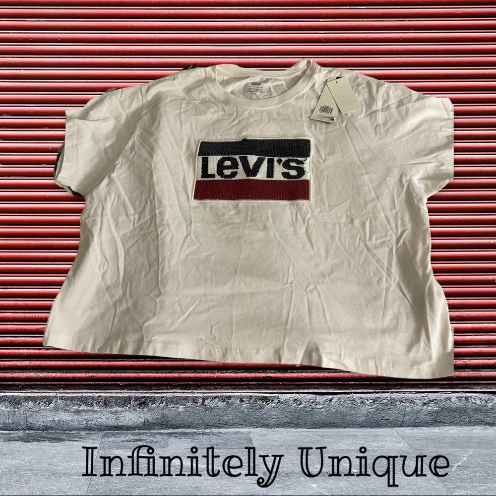Womens Levis sequined crop top-large